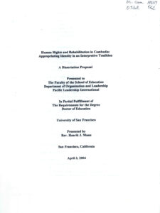 Human Rights and Rehabilitation in Cambodia: appropriating Identity in an Interpretive Tradition.