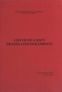 List of DC-Cam’s Translated Documents.