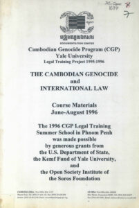 The Cambodian Genocide and International Law: Course Materials June-August 1996. (Week I, II, III, IV, V, VI-VIII), Hand-out of 1995