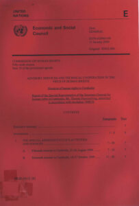 Advisory Services and Technical Cooperation in the Field of Human Rights: Situation in Cambodia: Report of the Special Representative of the Secretary…