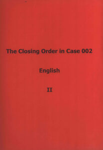 The Closing Order in Case 002 (English II)