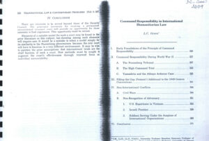 Command Responsibility in International Humanitarian Law.
